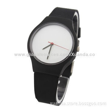 Promotional watches, 3ATM waterproof silicone band plastic case any color is accept MOG is small